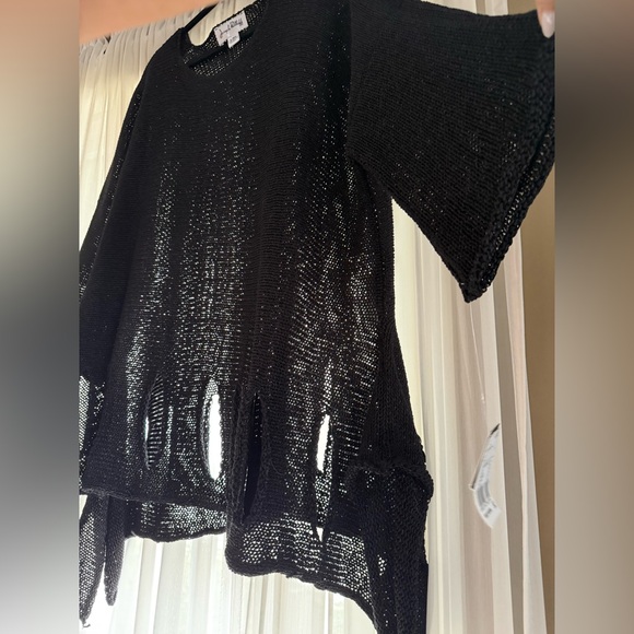 For Cyndi-Joseph Ribkoff Knit Cutout Detail Black Women's oversized Sweater NWT - Picture 11 of 17